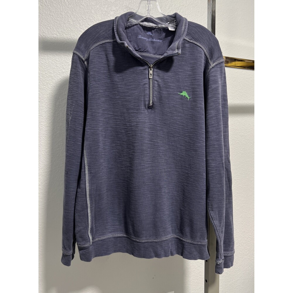 Tommy Bahama Men's Half Zip Sweater, Blue, XL